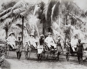 Riksahordozók, Ceylon, 1875 körül (albumnyomat) alkotó: English Photographer